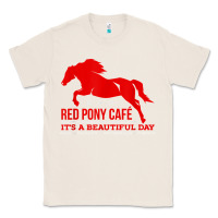 Natural Red Pony Cafe, Funny cute horse lover Classic Tee - ArtMosaic