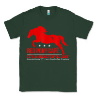 Sports Green Red Pony Cafe, Funny cute horse lover Classic Tee - ArtMosaic