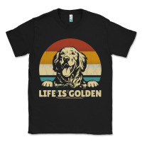 Black Golden Retriever Dog Life is golden retro vintage Classic Tee - ArtMosaic