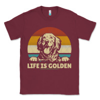 Burgundy Golden Retriever Dog Life is golden retro vintage Classic Tee - ArtMosaic