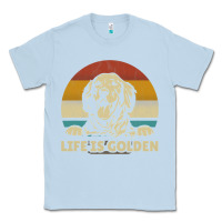 Dusty Blue Golden Retriever Dog Life is golden retro vintage Classic Tee - ArtMosaic