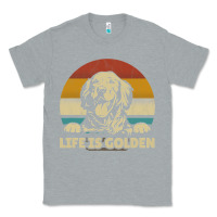 Heather Grey Golden Retriever Dog Life is golden retro vintage Classic Tee - ArtMosaic
