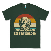 Sports Green Golden Retriever Dog Life is golden retro vintage Classic Tee - ArtMosaic