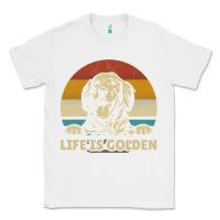 White Golden Retriever Dog Life is golden retro vintage Classic Tee - ArtMosaic