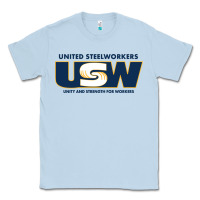 Dusty Blue United Steelworkers - Unity and Strength for Worke Classic Tee - ArtMosaic