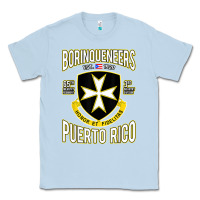 Dusty Blue Borinqueneers Puerto Rico Flag Honor Et Fidelitas Classic Tee - ArtMosaic