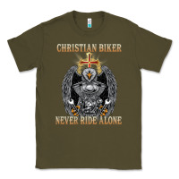 Army Green jesus christian biker never ride alone Classic Tee - ArtMosaic