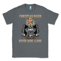 Charcoal Heather jesus christian biker never ride alone Classic Tee - ArtMosaic