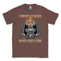 Chestnut jesus christian biker never ride alone Classic Tee - ArtMosaic