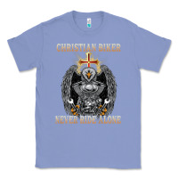 Colony Blue jesus christian biker never ride alone Classic Tee - ArtMosaic