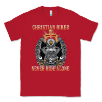 Red jesus christian biker never ride alone Classic Tee - ArtMosaic