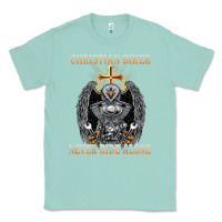 Seafoam jesus christian biker never ride alone Classic Tee - ArtMosaic