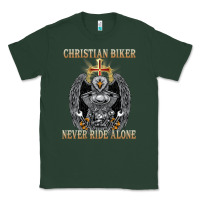 Sports Green jesus christian biker never ride alone Classic Tee - ArtMosaic
