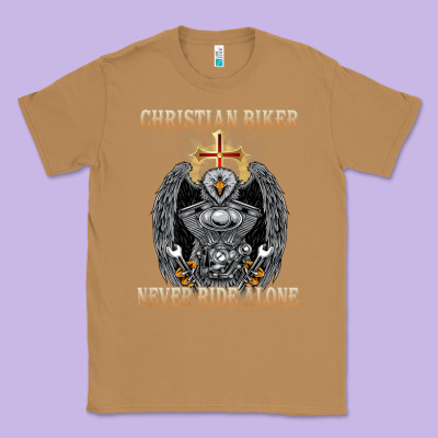 Jesus Christian Biker Never Ride Alone Classic Tee Designed By Artmosaic
