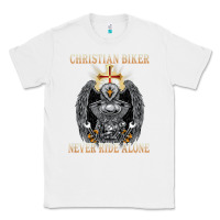 White jesus christian biker never ride alone Classic Tee - ArtMosaic