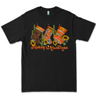 Black western Christmas Premium Tee - CowhideDigitalArt