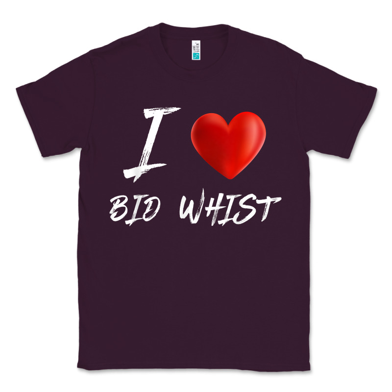 I Love Heart Bid Whist Card Game T Shirt Classic Tee by ArtMosaic | Teevron