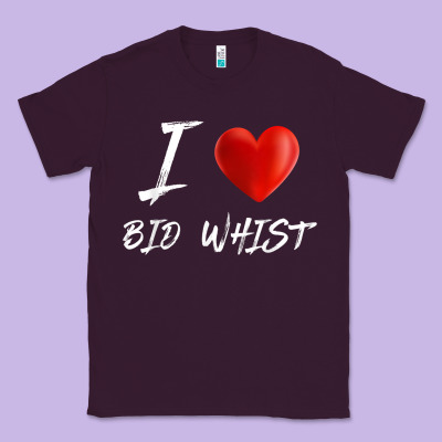 I Love Heart Bid Whist Card Game T Shirt Classic Tee Designed By Artmosaic