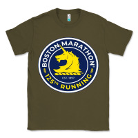 Army Green boston marathon Classic Tee - ArtMosaic