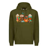 Army Green American football coffee cups Premium Hoodie - AdoDesignShop