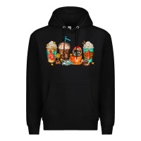 Black American football coffee cups Premium Hoodie - AdoDesignShop