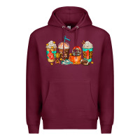 Burgundy American football coffee cups Premium Hoodie - AdoDesignShop