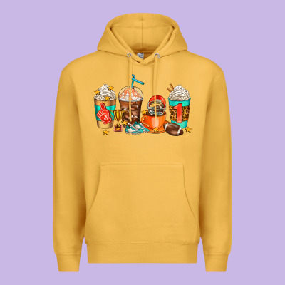 American Football Coffee Cups Premium Hoodie Designed By Adodesignshop