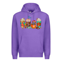 Purple American football coffee cups Premium Hoodie - AdoDesignShop