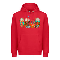 Red American football coffee cups Premium Hoodie - AdoDesignShop