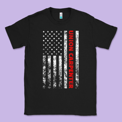 Union Carpenter With A Vintage American Flag For Fans Classic Tee Designed By Artmosaic