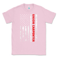 Bubblegum Pink Union Carpenter With A Vintage American Flag For Fans Classic Tee - ArtMosaic