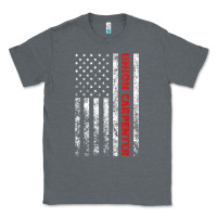 Charcoal Heather Union Carpenter With A Vintage American Flag For Fans Classic Tee - ArtMosaic