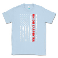 Dusty Blue Union Carpenter With A Vintage American Flag For Fans Classic Tee - ArtMosaic