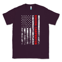 Plum Union Carpenter With A Vintage American Flag For Fans Classic Tee - ArtMosaic
