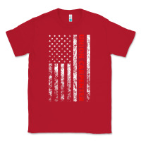 Red Union Carpenter With A Vintage American Flag For Fans Classic Tee - ArtMosaic