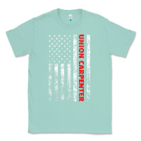 Seafoam Union Carpenter With A Vintage American Flag For Fans Classic Tee - ArtMosaic