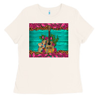 Bone mexican guitar roses cactus sombrero Ladies Tee - Artiststas