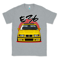 Heather Grey Yellow E36 Classic Tee - ArtMosaic