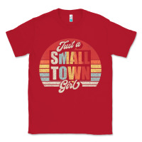 Red Limited Edition Retro Vintage Just A Small Town Girl Classic Tee - ArtMosaic