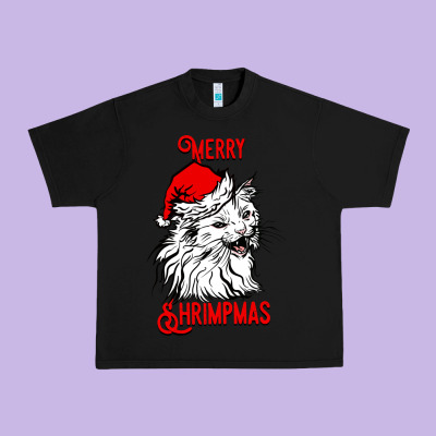 Merry Christmas Cat Urban Heavy Tee Designed By Sublimationcraftshop