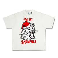 Pistachio Merry Christmas Cat Urban Heavy Tee - SublimationCraftShop