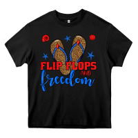 Black flip flops and freedom Heavy Core Tee - BundleAndBundleShop