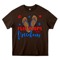 Chocolate Brown flip flops and freedom Heavy Core Tee - BundleAndBundleShop