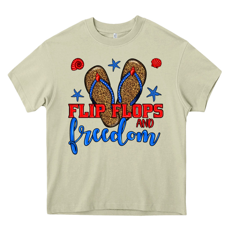 Flip Flops And Freedom Heavy Core Tee by BundleAndBundleShop | Teevron