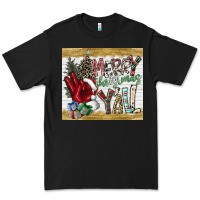 Black merry christmas y'all Premium Tee - CowhideDigitalArt