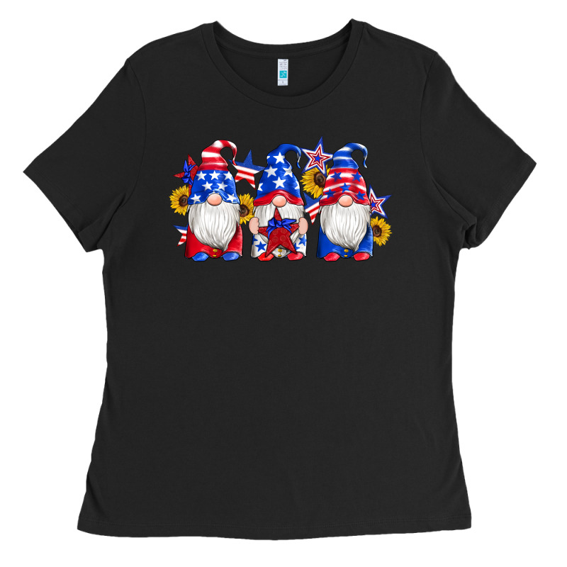American Flag Gnomes Sunflowers Star Ladies Tee by Artiststas | Teevron