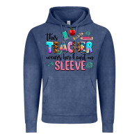 Vintage Denim this teacher wears her heart on sleeve Vintage Hoodie - AdoDesignShop
