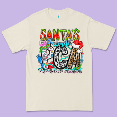 Santas Favorite Pca Patient Care Assistant Premium Tee Designed By Cowhidedigitalart