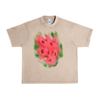 French Oak watermelon glitter watercolor brushstrokes patch Urban Heavy Tee - RanaPortraitStore