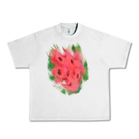 Lunar Rock watermelon glitter watercolor brushstrokes patch Urban Heavy Tee - RanaPortraitStore